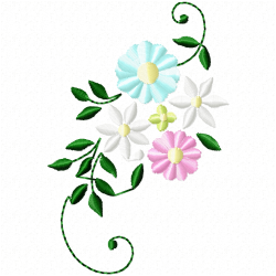 Flowers And Tree Embroidery Design 6 Flowers And Tree Embroidery Design 6